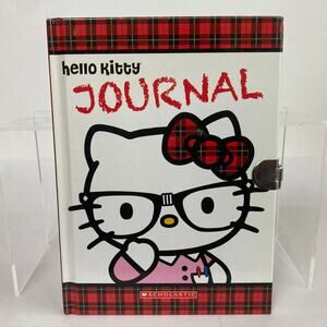 Retro 2013 Scholastic Hello Kitty Plaid Nerd Empty Blank Journal Diary Book